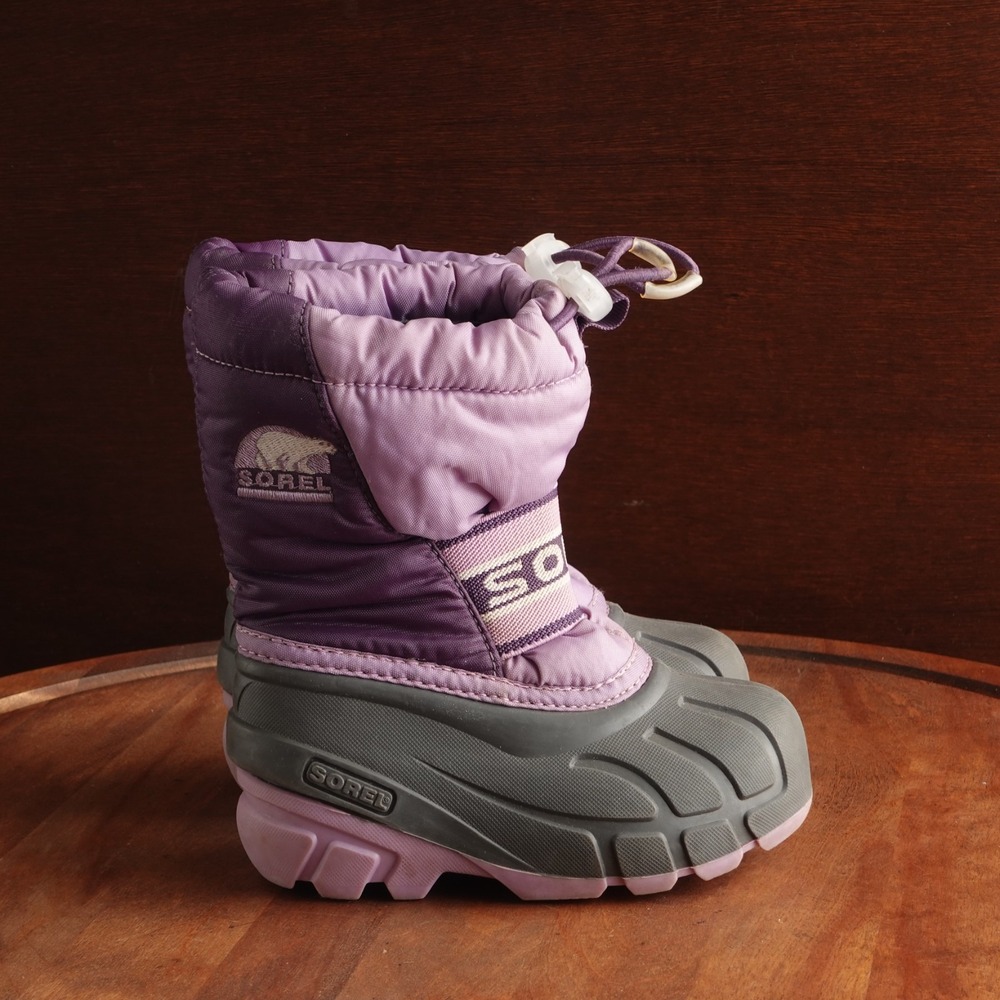 Sorel Snow Boots Toddler SZ 8 Purple Flurry Winter Outdoor Insulated Waterproof